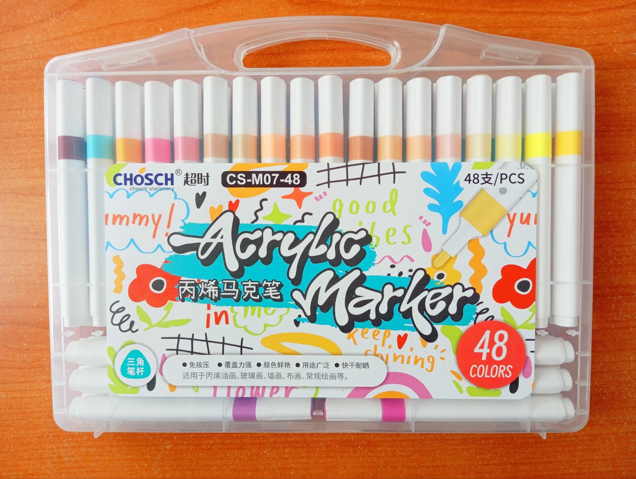 Bộ acrylic marker (TAM GIÁC) CS-M07 (12/24/36/48)